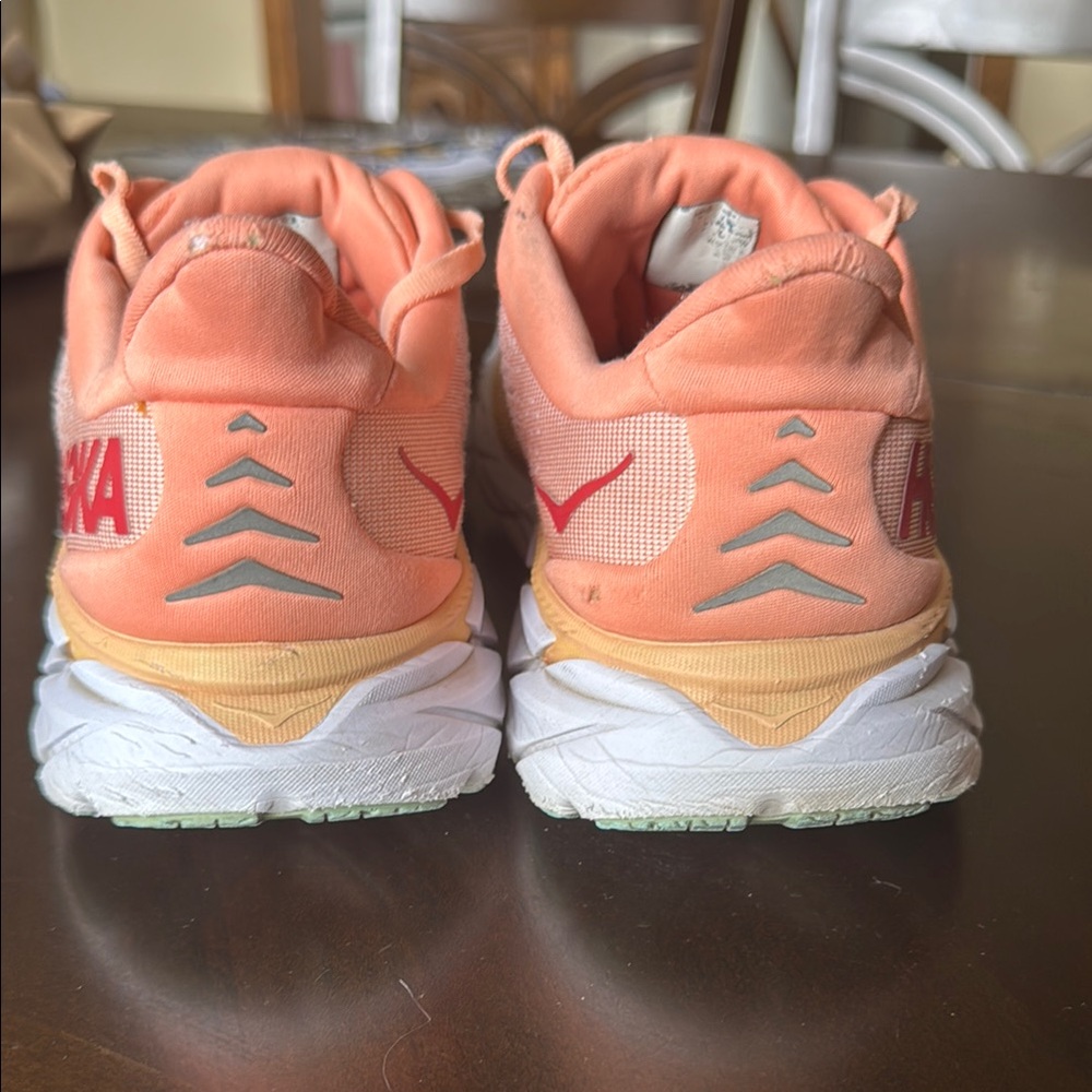Hoka Orange and White Athletic Shoes with Breathable Mesh - Picture 3 of 6